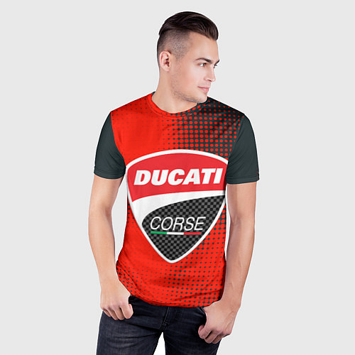 Мужская спорт-футболка Ducati Corse logo / 3D-принт – фото 3