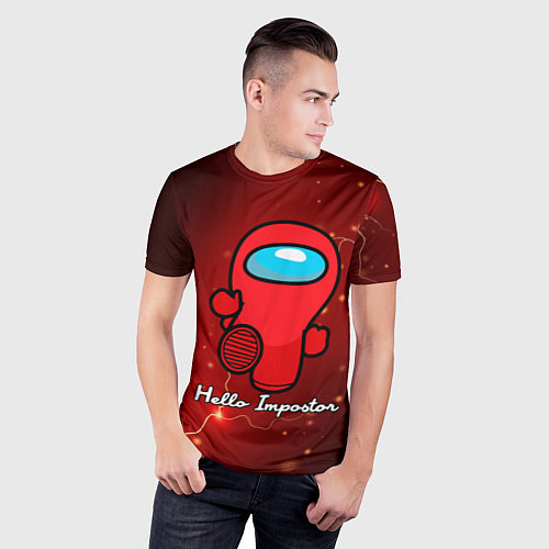 Мужская спорт-футболка Hello Impostor / 3D-принт – фото 3