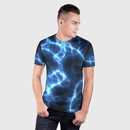 Мужская спорт-футболка Электро / 3D-принт – фото 3
