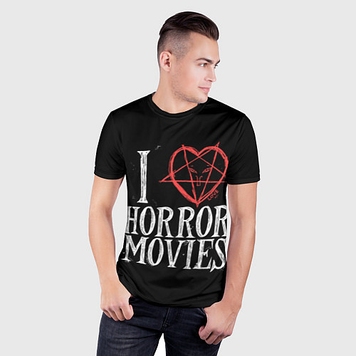 Мужская спорт-футболка I Love Horror Movies / 3D-принт – фото 3