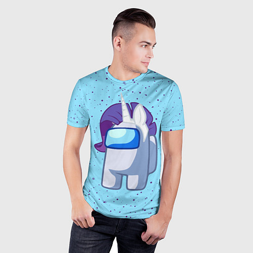 Мужская спорт-футболка AMONG US - ЕДИНОРОГ / 3D-принт – фото 3