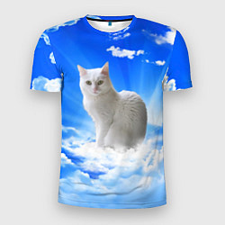 Мужская спорт-футболка Кот в облаках