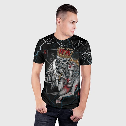 Мужская спорт-футболка The Skull King and Queen / 3D-принт – фото 3