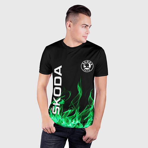 Мужская спорт-футболка SKODA / 3D-принт – фото 3