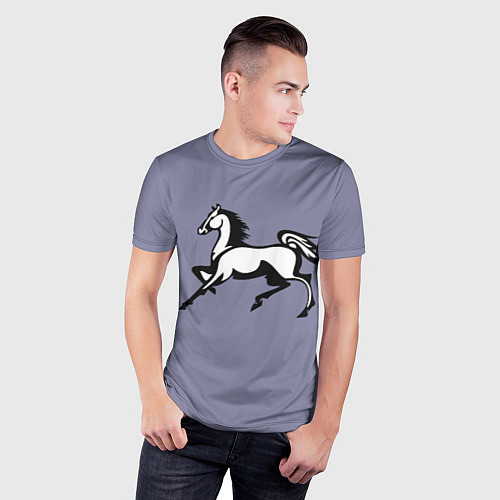 Мужская спорт-футболка Дикая лошадь / 3D-принт – фото 3