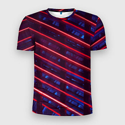 Футболка спортивная мужская Неоновые полосы, цвет: 3D-принт