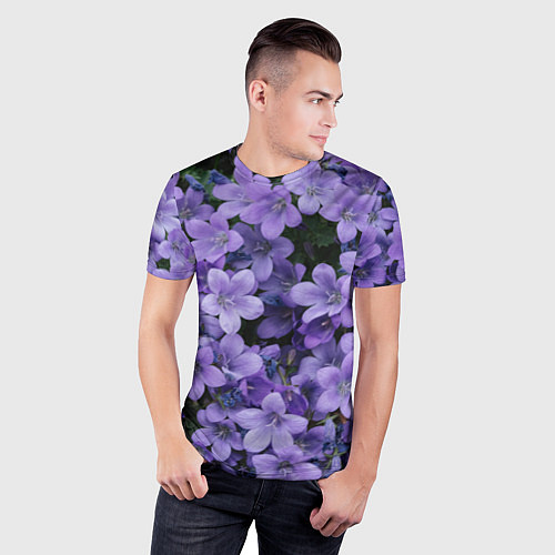 Мужская спорт-футболка Фиолетовый цвет весны / 3D-принт – фото 3