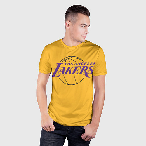 Мужская спорт-футболка Лос-Анджелес Лейкерс Форма1 / 3D-принт – фото 3