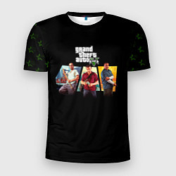 Футболка спортивная мужская Grand Theft Auto V персонажи, цвет: 3D-принт