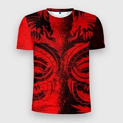Мужская спорт-футболка BLACK RED DRAGONS TATOO