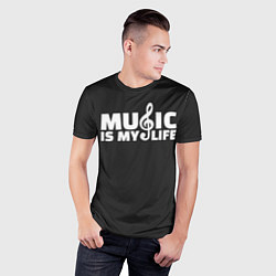 Футболка спортивная мужская Music is My Life, цвет: 3D-принт — фото 2