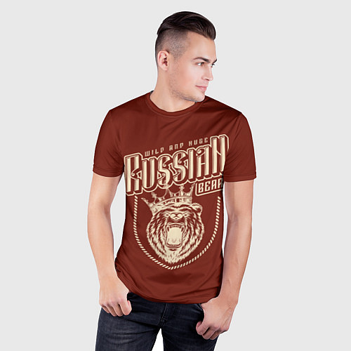 Мужская спорт-футболка Русский медведь в короне / 3D-принт – фото 3
