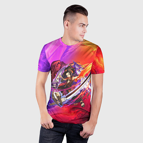 Мужская спорт-футболка Шаман Кинг Йо Асакура / 3D-принт – фото 3