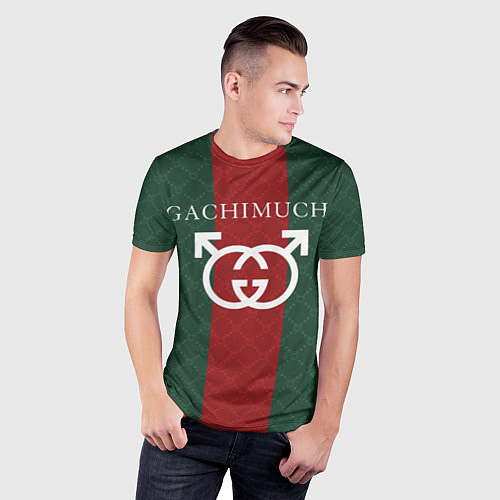 Мужская спорт-футболка GACHI GUCCI / 3D-принт – фото 3