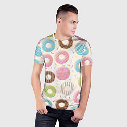 Футболка спортивная мужская Пончики Donuts, цвет: 3D-принт — фото 2