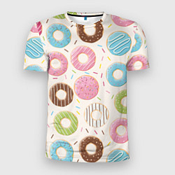 Футболка спортивная мужская Пончики Donuts, цвет: 3D-принт