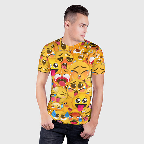 Мужская спорт-футболка AHEGAO EMOJI / 3D-принт – фото 3