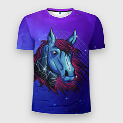 Мужская спорт-футболка Retrowave Neon Horse