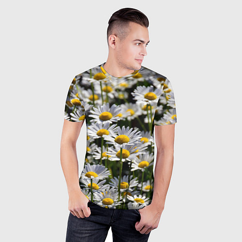 Мужская спорт-футболка Ромашки / 3D-принт – фото 3