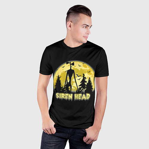Мужская спорт-футболка Siren Head Yellow Moon / 3D-принт – фото 3
