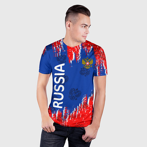 Мужская спорт-футболка RUSSIA / 3D-принт – фото 3