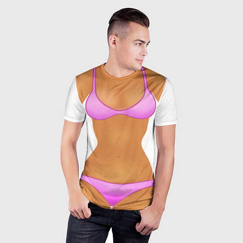 Мужская спорт-футболка Tanned body / 3D-принт – фото 3