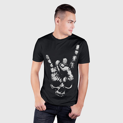 Мужская спорт-футболка Rock Skull / 3D-принт – фото 3