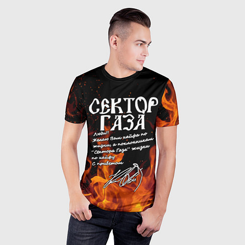 Мужская спорт-футболка СЕКТОР ГАЗА FIRE / 3D-принт – фото 3