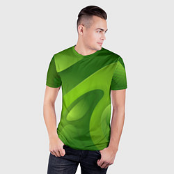 Футболка спортивная мужская 3d Green abstract, цвет: 3D-принт — фото 2