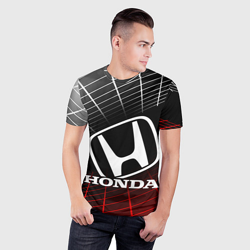 Мужская спорт-футболка HONDA ХОНДА СЕТКА / 3D-принт – фото 3