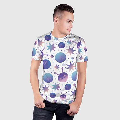 Мужская спорт-футболка Яркая галактика / 3D-принт – фото 3