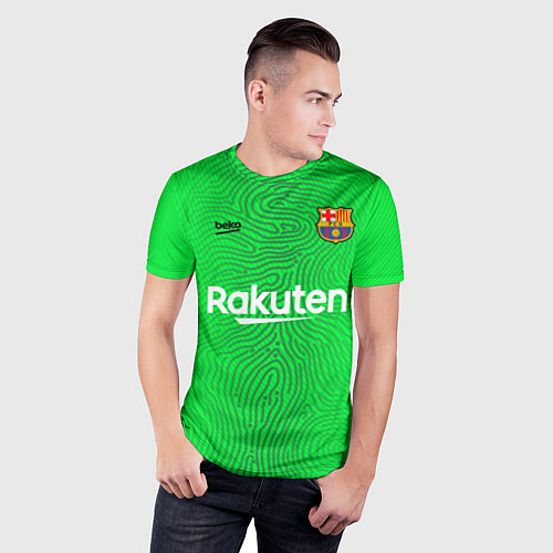 Мужская спорт-футболка FC Barcelona Goalkeeper 202122 / 3D-принт – фото 3