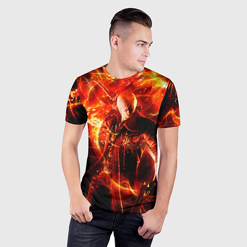 Мужская спорт-футболка Данте в огне / 3D-принт – фото 3