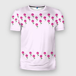 Мужская спорт-футболка Розовые цветы pink flowers