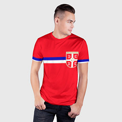Футболка спортивная мужская Сборная Сербии, цвет: 3D-принт — фото 2