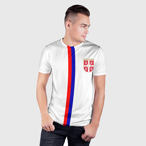 Мужская спорт-футболка Сборная Сербии / 3D-принт – фото 3