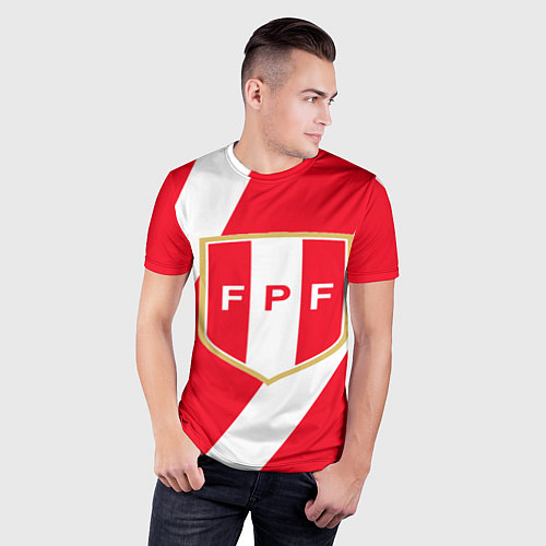 Мужская спорт-футболка Сборная Перу / 3D-принт – фото 3