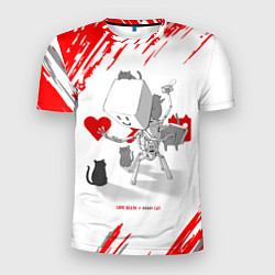 Футболка спортивная мужская Love, Death and Cats Любов, смерть и котики Z, цвет: 3D-принт