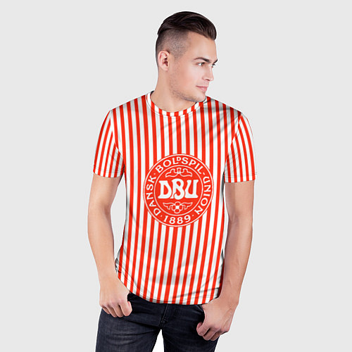 Мужская спорт-футболка Сборная Дании / 3D-принт – фото 3