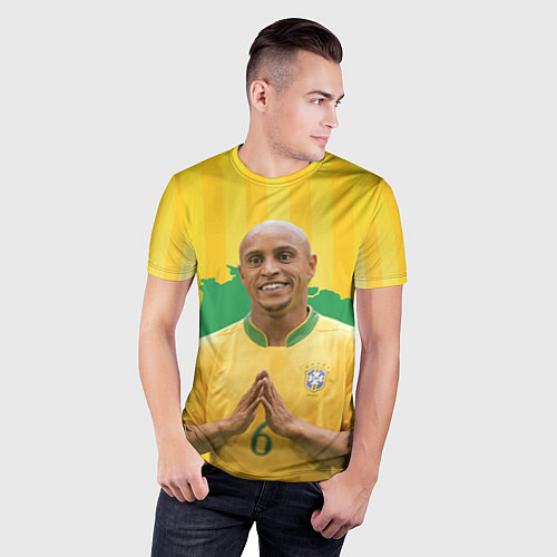 Мужская спорт-футболка Роберто Карлос Бразилия / 3D-принт – фото 3