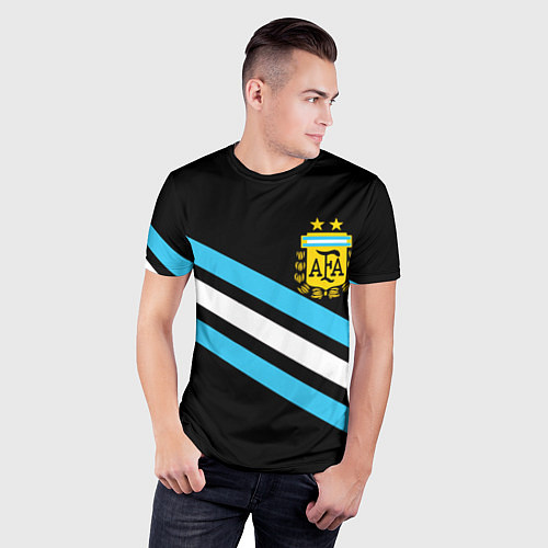 Мужская спорт-футболка Сборная Аргентины / 3D-принт – фото 3