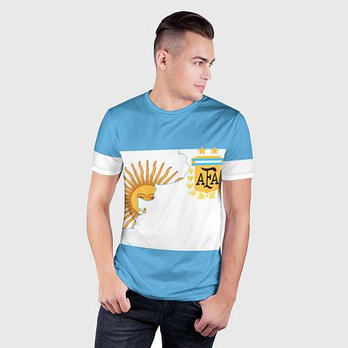 Мужская спорт-футболка Сборная Аргентины / 3D-принт – фото 3