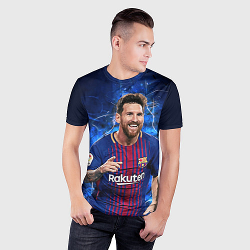 Мужская спорт-футболка Лионель Месси Барселона 10 / 3D-принт – фото 3