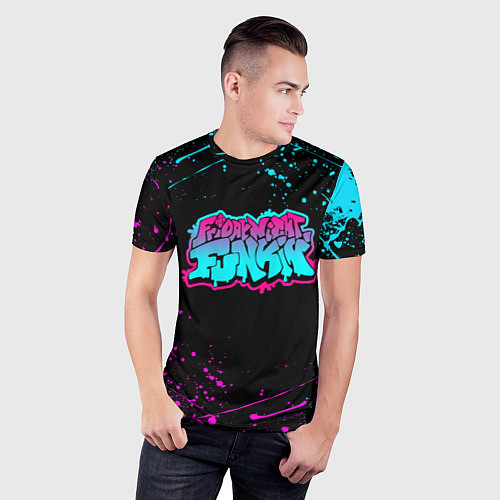 Мужская спорт-футболка FRIDAY NIGHT FUNKIN NEON / 3D-принт – фото 3