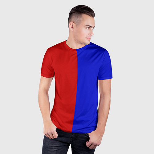 Мужская спорт-футболка Красно-синий / 3D-принт – фото 3