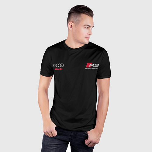 Мужская спорт-футболка AUDI АУДИ QUATTRO с Z / 3D-принт – фото 3