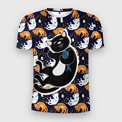 Футболка спортивная мужская Японские котики, цвет: 3D-принт