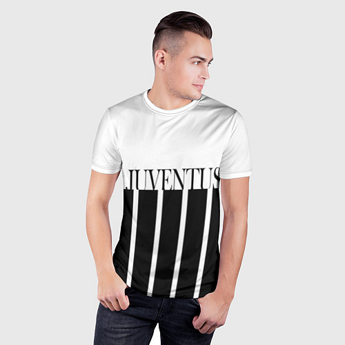 Мужская спорт-футболка Juventus Tee Black and White 202122 / 3D-принт – фото 3