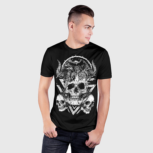 Мужская спорт-футболка Черепа и Вороны Skulls Raven / 3D-принт – фото 3