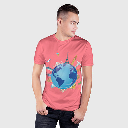 Мужская спорт-футболка Наша планета / 3D-принт – фото 3